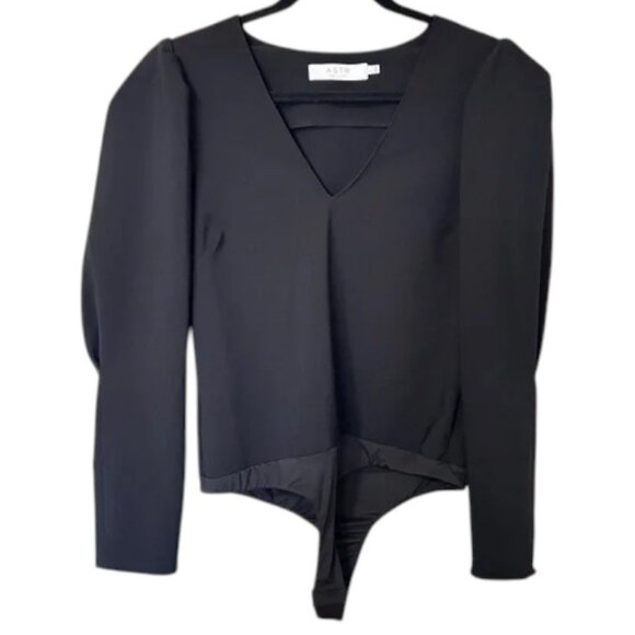 ASTR The Label black long puff sleeve bodysuit size L - Picture 3 of 9